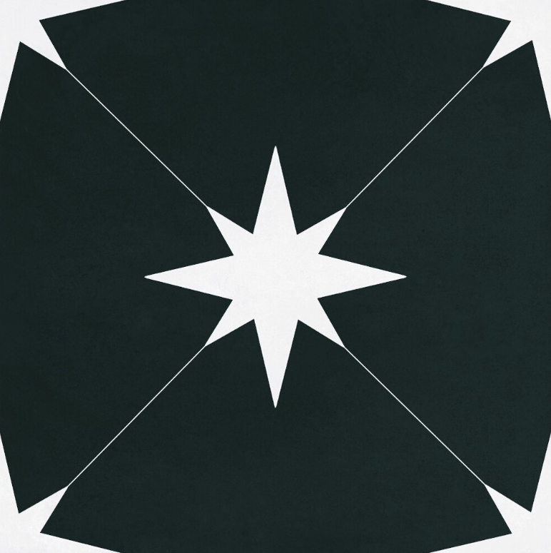 Geotiles Ponent Black 22,3x22,3 patchwork