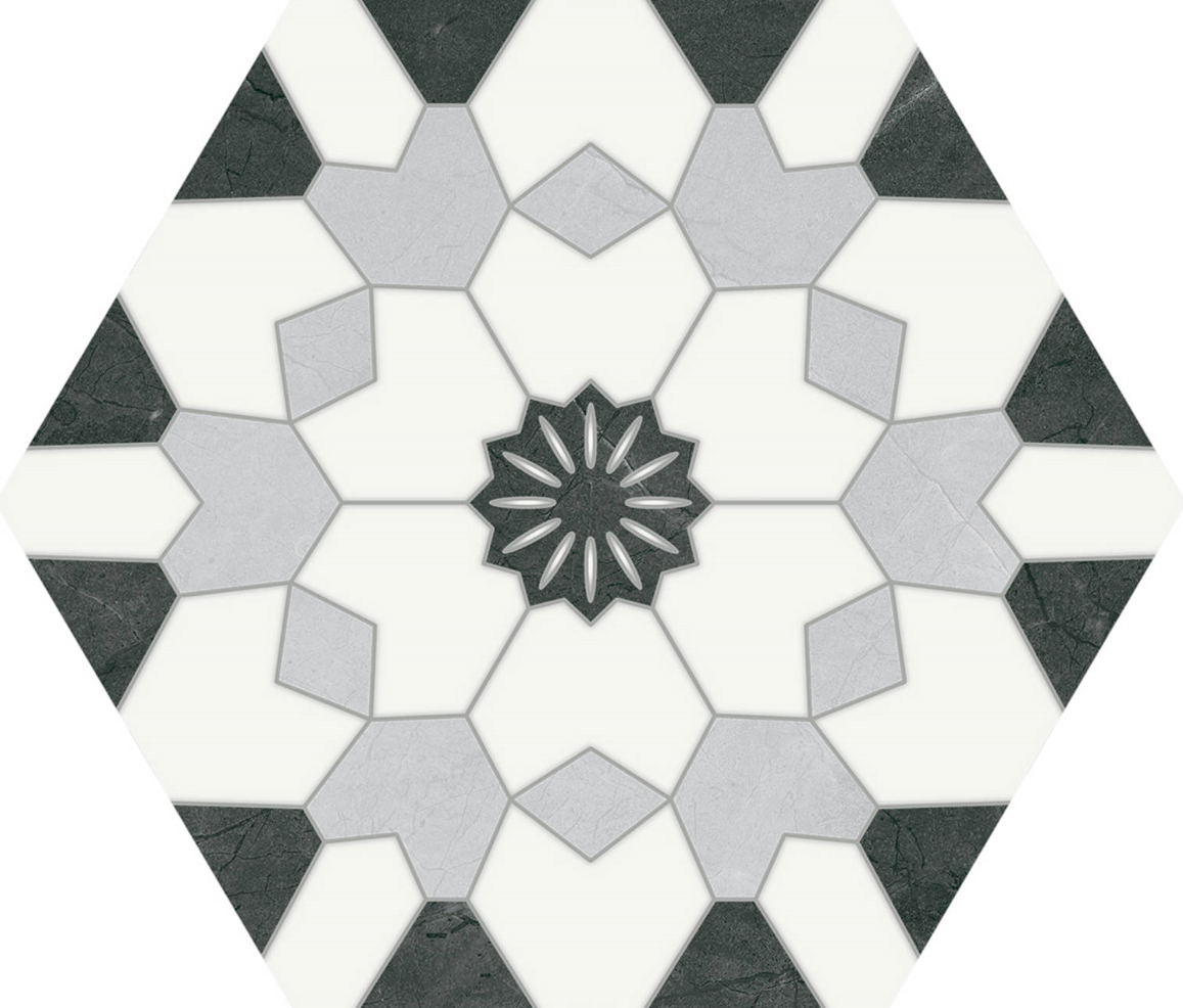 Keros Hexa Venezia Nero 23x27 heksag.