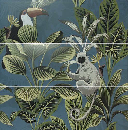 Ape Decor Set(3) DEF Toucan Blue 40x120 Mat
