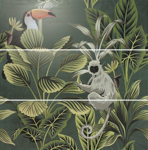 Ape Decor Set(3) DEF Toucan Green 40x120 Mat