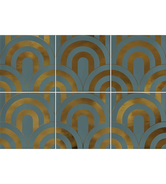 7Vives Takada Turquesa Oro 23x33,5