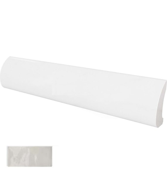 Equipe Masia Pencil Bullnose Crackle Blanco 3x15