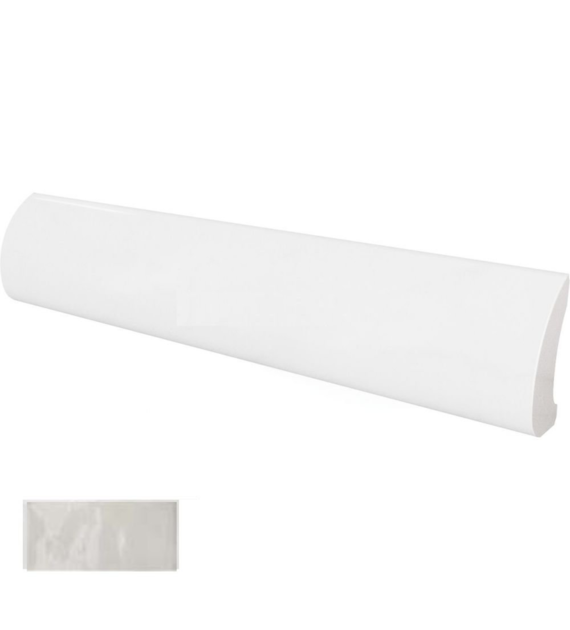 Equipe Masia Pencil Bullnose Crackle Blanco 3x15